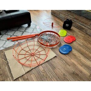 Disc Golf Basket with Discs | Portable Disc Golf Target with Heavy Duty 24Chain